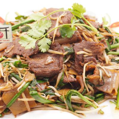 Hủ Tiếu Áp Chảo Bò